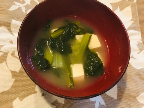 栄養たっぷり♡小松菜の味噌汁